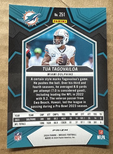 2024 Panini Mosaic - National Pride Tua Tagovailoa #251 Red Camo Mosaic Prizm - Bild 2 von 2