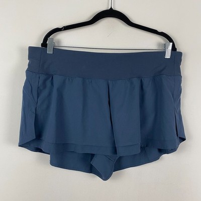 Calia Kick It Up Performance Blue Short XL Running Gym Brief Zip Pocket 3''