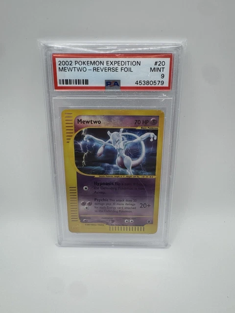 2002 POKEMON EXPEDITION MEWTWO REVERSE HOLO FOIL PSA 9