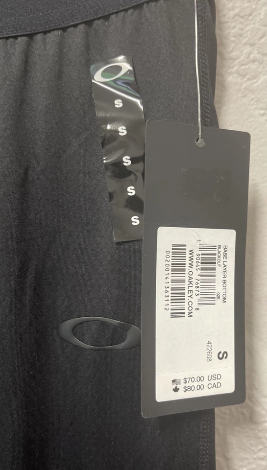 NEW Oakley Men's Base Layer Bottom S Small Performance Fit Pants Leggings Black - Image 2 of 4