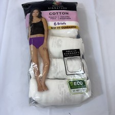 Fruit of the Loom 5-Pack Signature White Cotton Brief Panty Size 8 WOMEN OPENED