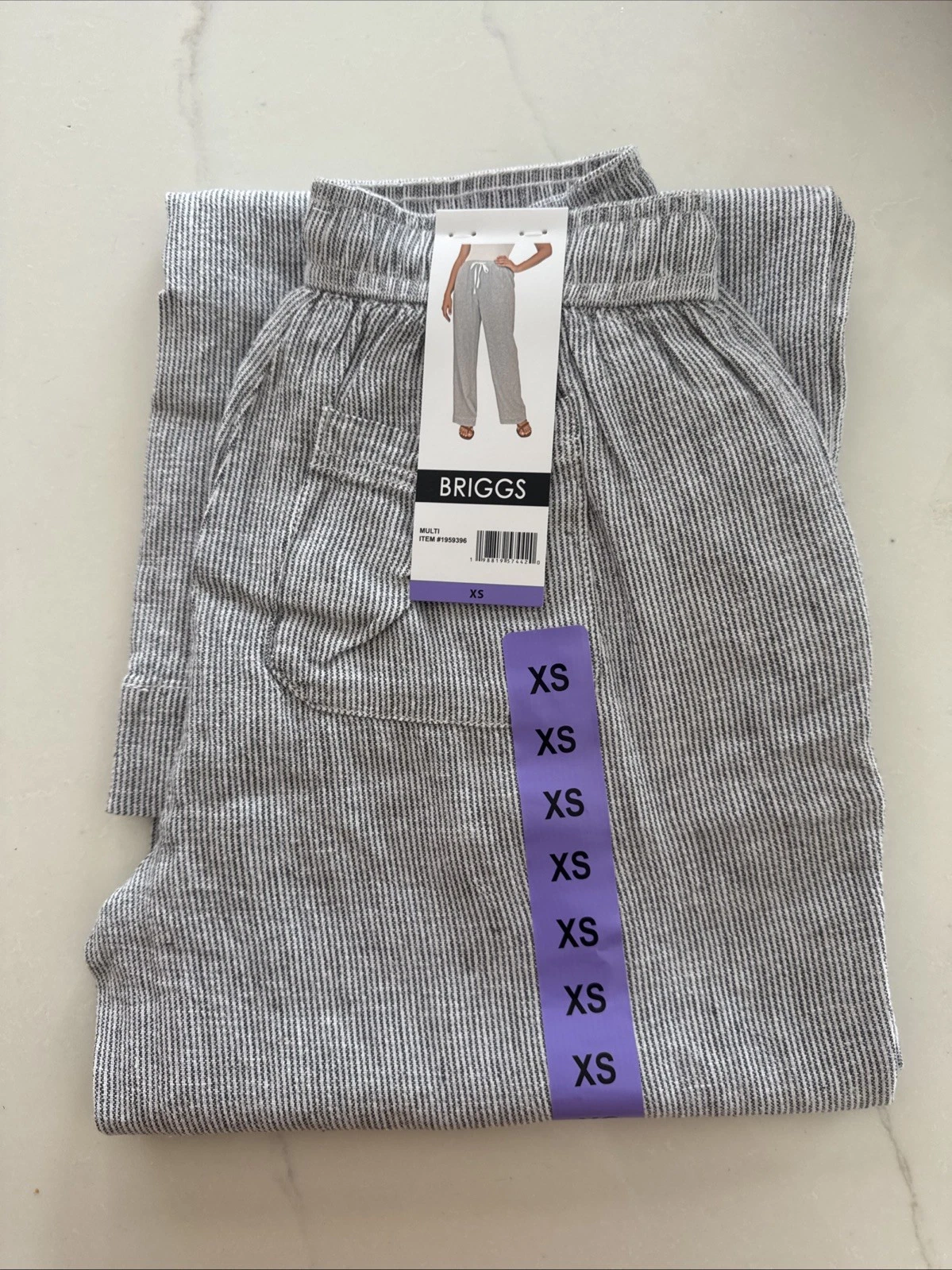 Briggs Women's Pull-On Linen Blend Pant, Multi, Size XS