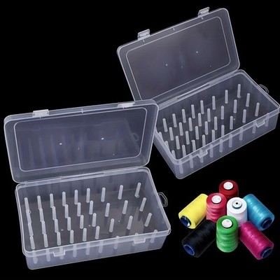 Nähgarn Aufbewahrungsbox leer transparent 42 Achsen Spule Tragetasche Behälter