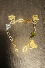 bracelet or 18 carats 18k Et 3 Breloques (chaîne Or 18 Carats)