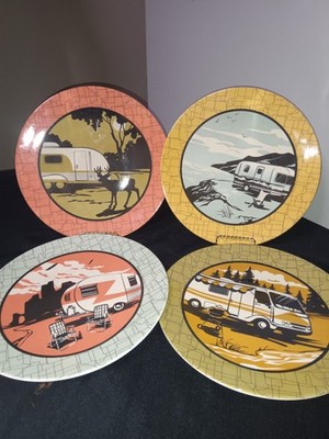 Melamine Dinnerware  Camp Casual Camping Moose Mountain Lawn Chairs Camper Retro