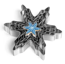 Christmas Cookie Cutters Set of 5 Pieces, Snowflake Shaped Cookie Cutters Set