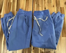 Figs Women's Zamora Joggers Womens Size Small Petite 2 Pair Scrub Pant Ceil Blue