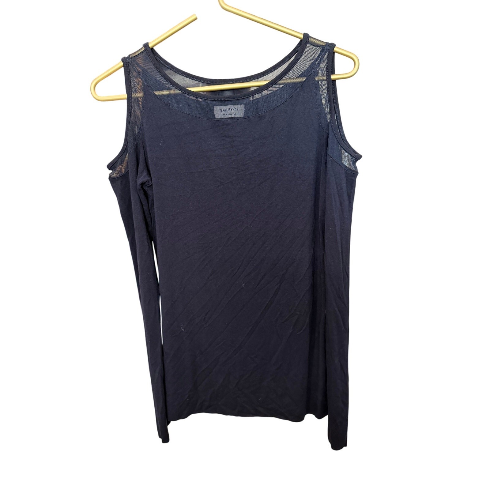 Bailey 44 Black Cold Shoulder Long Sleeve Top Stretch Jersey Size M