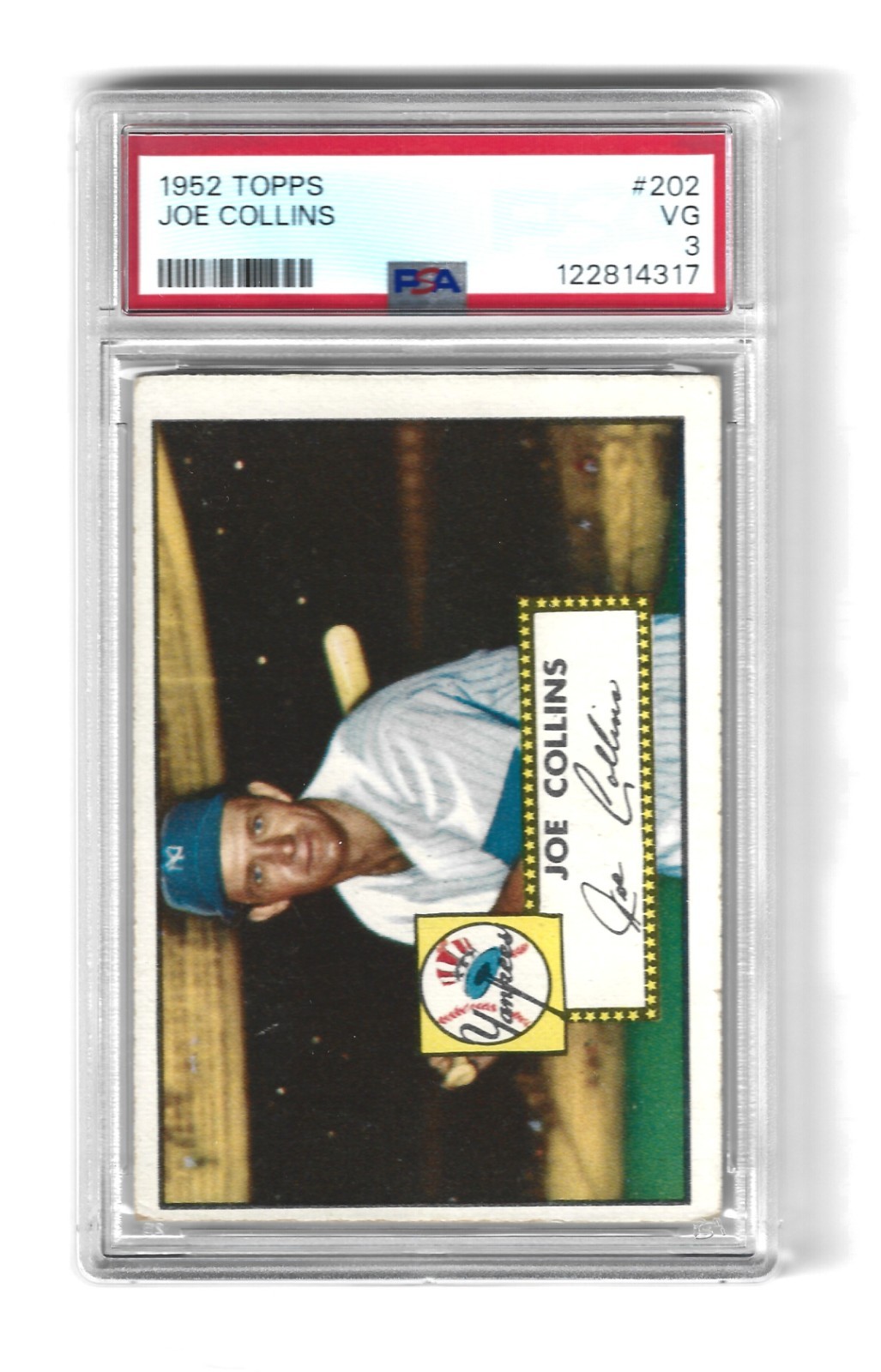 1952 Topps Baseball #202 Joe Collins PSA 3