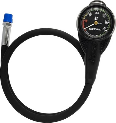 Cressi Mini SPG Tauchmanometer 300 BAR schwarzes Zifferblatt Scuba