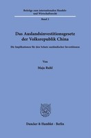 Maja Ruhl | Das Auslandsinvestitionsgesetz Der Volksrepublik China | Buch (2024)