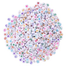 1000x Letter Beads Round Color Alphabet FiveStar Peach Heart Acrylic DIY Bracele