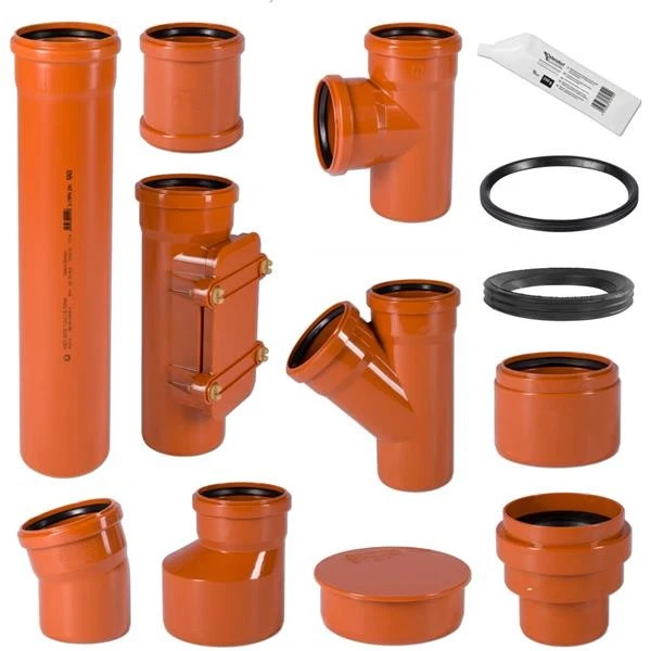 OSTENDORF KG Rohr PVC Kanalrohr Bogen Abzweig Muffe Redu Stopfen DN110 125 160 200 250 315