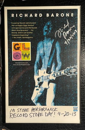 PÓSTER RICHARD BARONE GLOW DÍA DE LA TIENDA DE DISCOS AUTOGRAFIADO 2013 (LOS BONGOS) - Imagen 2 de 5