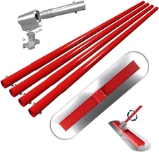 Concrete Bull Float Tool Kit with 48X12 Inch round End Fresno Trowel, Stainless