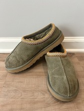 Ugg Slippers Womens Size 10 Us Tasman Olive Green Suede Round Toe Slip On Slides
