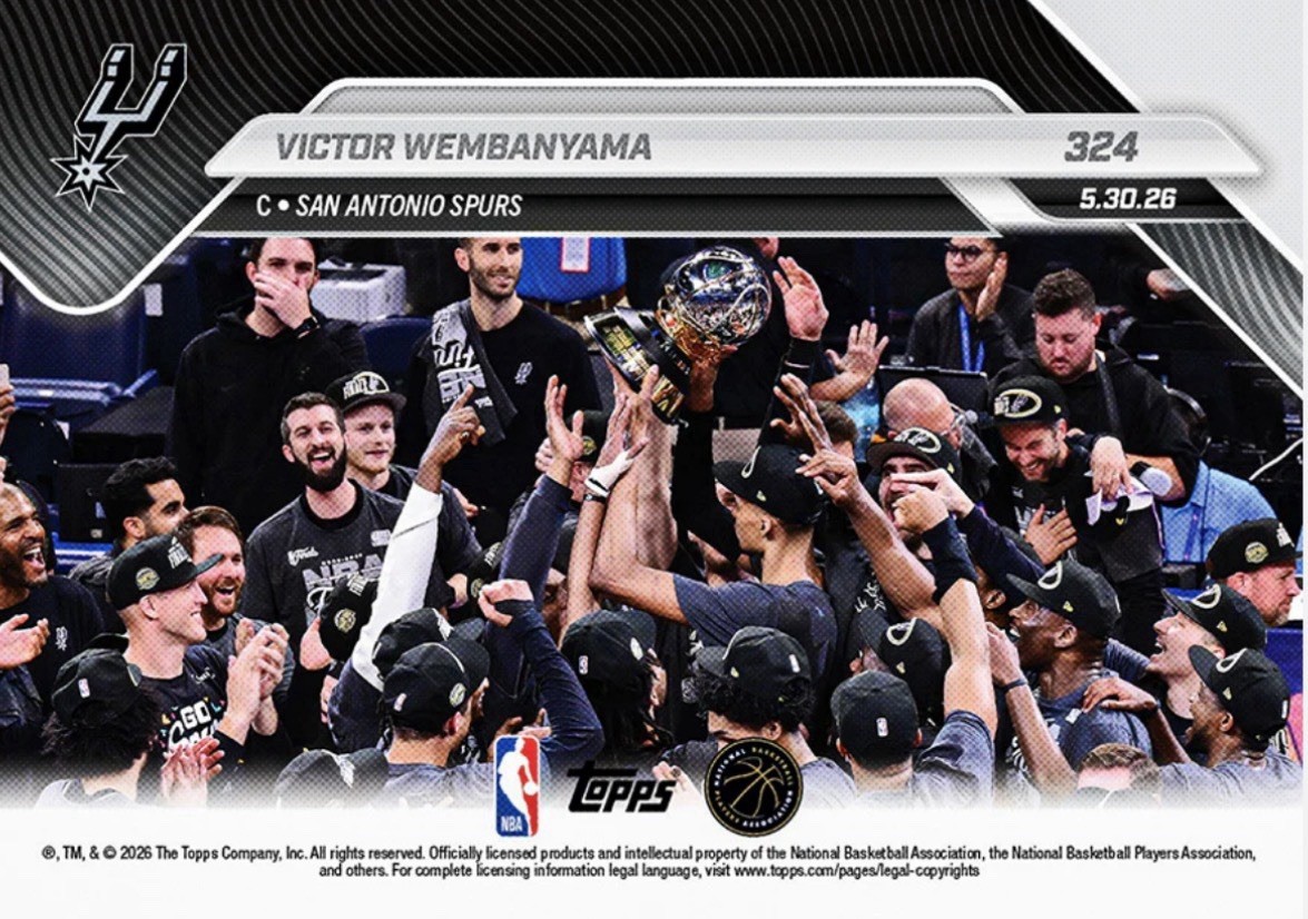 Victor Wembanyama Card 324 WC MVP 2026 NBA Topps NOW Presale 1/1 AUTO Chance view 3