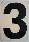 Vintage Gas Station Metal Number Sign Double Sided 3 & 7.  11.5” X 8”