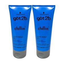 2 Pack - Got2b Chillin High Shine Light Hold Hair Gel for Slick Styles, 6oz