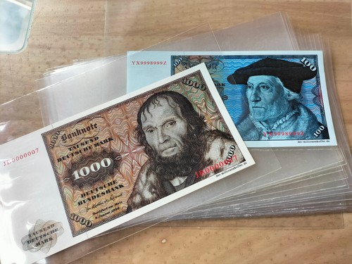 50 Clear Sleeves for Banknotes or Documents 210 x 130mm