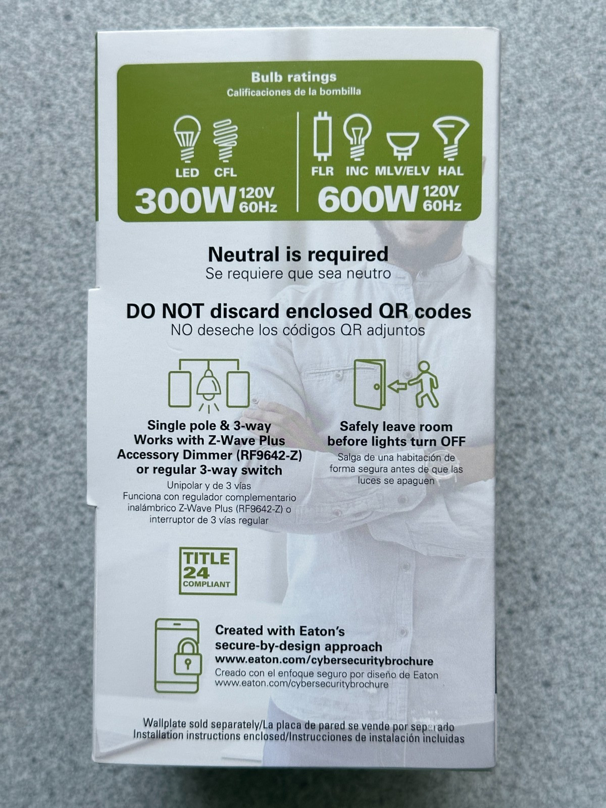 NEW SEALED Eaton Smart Home Z-Wave Plus Universal Dimmer RF9643-NDW