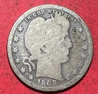 1908S US Barber SILVER Quarter "San Francisco" Mint! Low Mintage 784K! Semi Key!