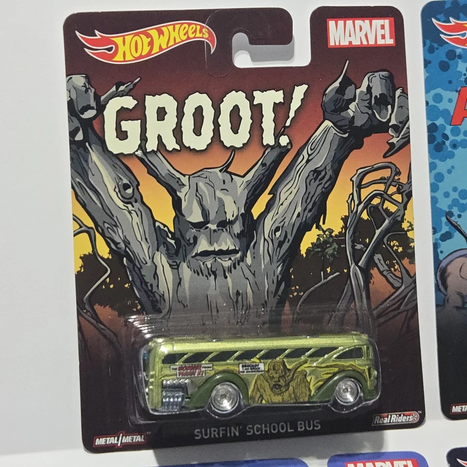 Hot Wheels Marvel Real Riders 2014 Groot Ant Man Starlord Complete Set Of 6 Cars - Image 2 of 4