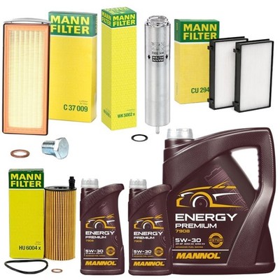 FULL MANN FILTERS SERVICE KIT 7L MANNOL PREMIUM OIL FOR BMW X6 F16 3.0 SE 12-19