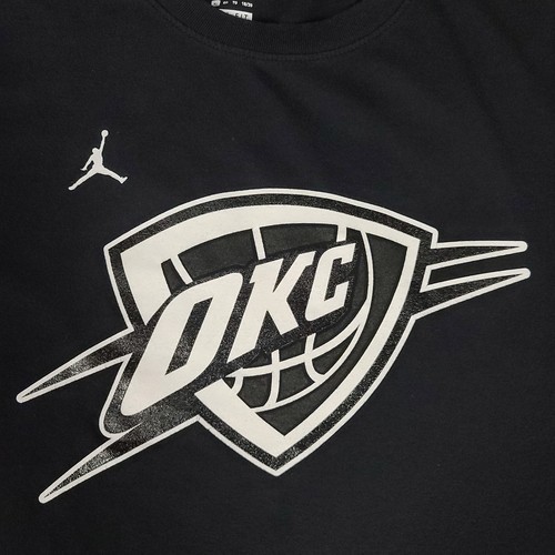 Nike OKC Thunder Shirt Boys XL Black Russell Westbrook Oklahoma City NBA Crew T - Picture 8 of 15