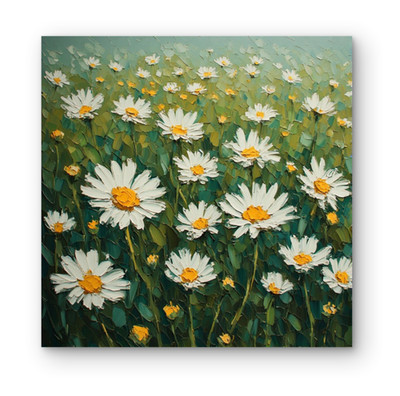 ORIGINAL PAINTING DAISY FIELD ART 14x11 D.A.S. ARTWORK