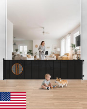 BBsecure 120" Retractable Baby Gate, 34" Tall, Reinforced Mesh, 10 Rods