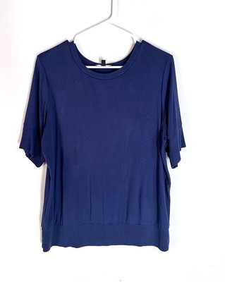 Universal Standard Aimee Liquid Jersey Rib Hem Tee In Navy Size 2X (US 6-8)