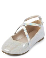 ,and Girls Ballet Flats,Silver,9 Years