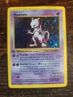 Mewtwo 10/102 1st Edition Base Set Holo Shadowless Rare 1st Ed Pokemon Card LP