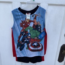 NWT Marvel Avengers Boys' Tank Top Shorts Set blue/red sz. 7