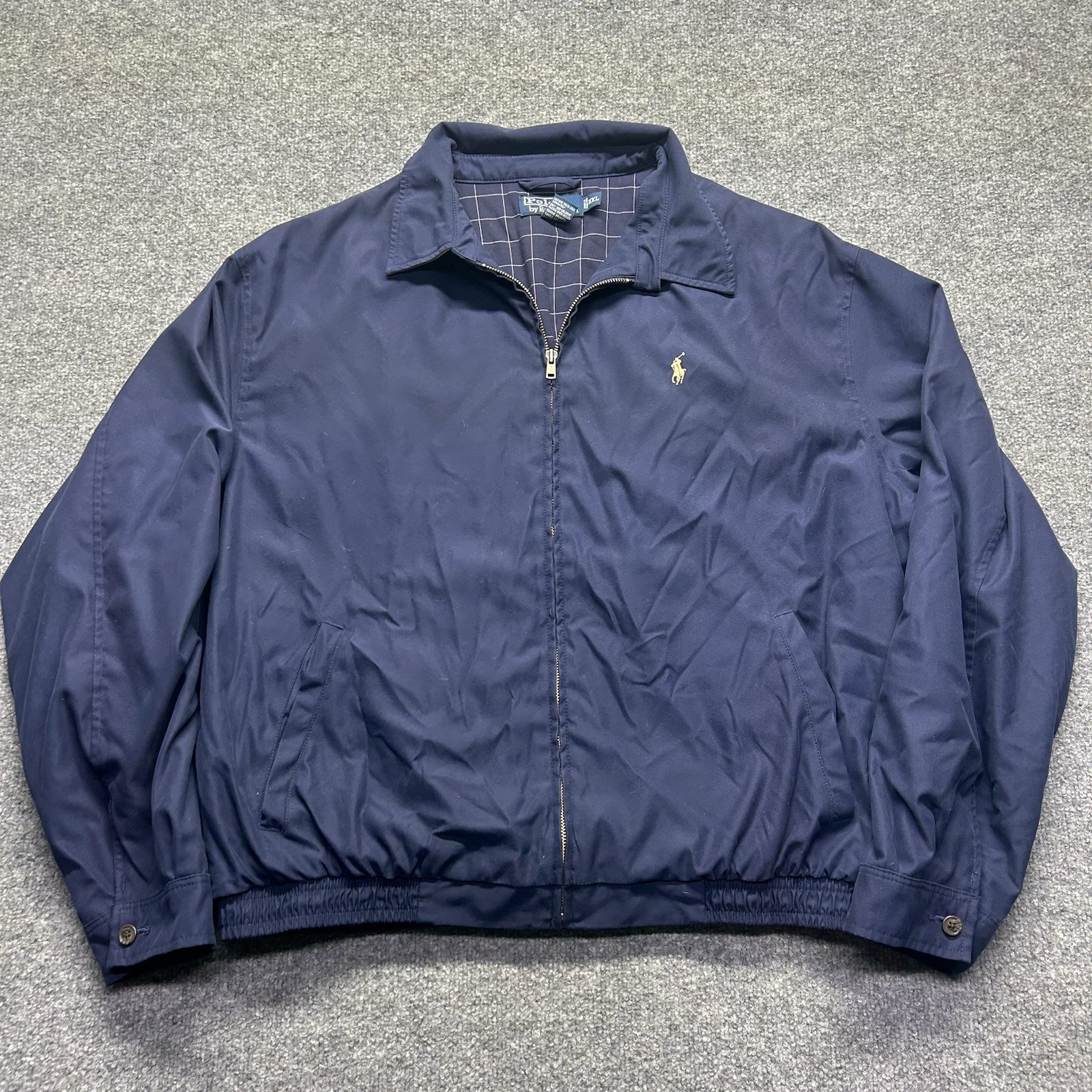 Polo Ralph Lauren Jacket Mens XXL Navy Harrington Bomber Vintage Excellent
