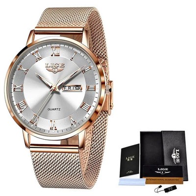 LIGE 2024 New Watch Women Luxury Watches Ladies Creative Steel Women s Bracelet