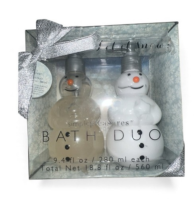 #ad Simple Pleasures Snow Flurries Scented Hand Soap And Hand Lotion Snowman Set $23.00
