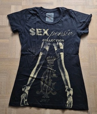 Christian Audigier T-Shirt SEXpensive  Gold  Gr. M  Schwarz Ed Hardy Fashionweek