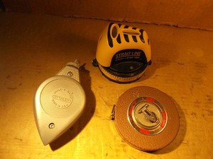 Vintage Evans 50ft Steel Tape Measure Stanley Chalk Line Strait-Line Laser Level