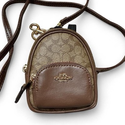    Coach Mini Court Backpack Bag Charm   Signature Leather   