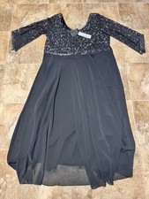 J Kara Formal Evening Dress Size 24W Slate Beaded Mother of the Bride/Bridesmaid