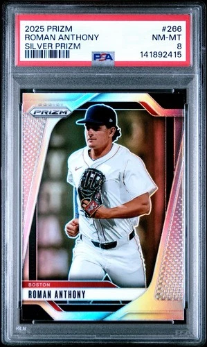 2025 Prizm Roman Anthony Silver Prizm #266 PSA 8 NM-MT RED SOX PSA 8