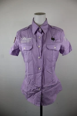 BLAUER Camisa De Algodón Mujer Rosa Talla L Casual Vintage Botones Manga Corta - Imagen 1 de 4