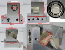Custom Mirror Mount, DOUBLE PRISM WITH LENS.