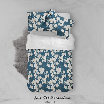 3D Flowers Flora Pattern Quilt Cover Set Bedding Sets Pillowcases Queen 9