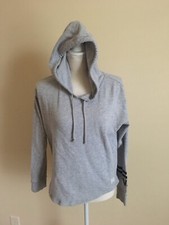 Pink Victoria Secret Women's Hoodie Sweatshirt XS Gray Pullover VSX On Sleeve