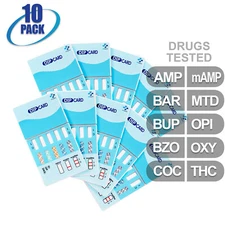 NEW Mintegrity Drug Test 10-Panel Dip Card Urine Home Kit 10-Pack #MI-WDOA-9104