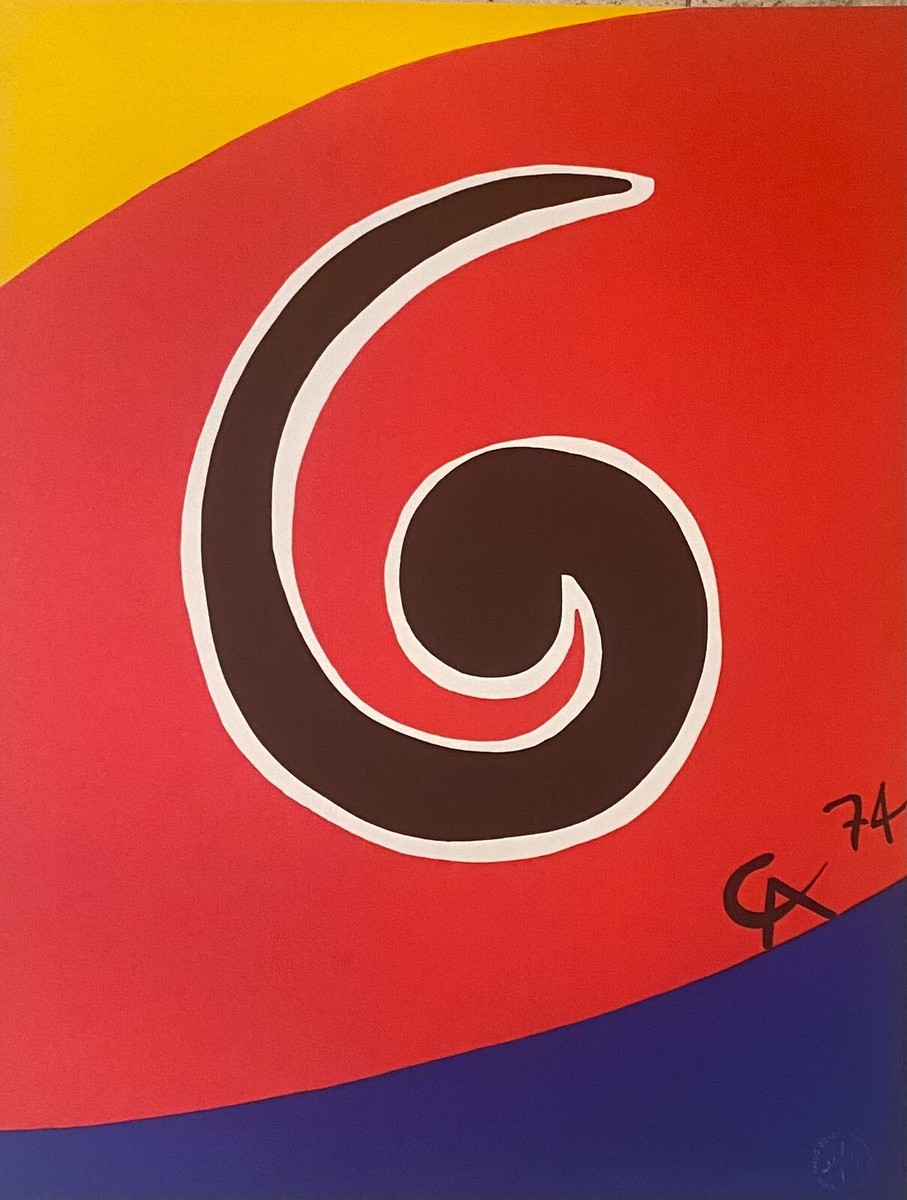 Alexander Calder, Sky Swirl 1974 Lithograph Flying Colors Braniff