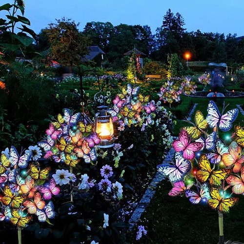 2Pcs Butterfly Solar Stake Lights Outdoor Garden landscape Lamp Decor Waterproof - Picture 10 of 12